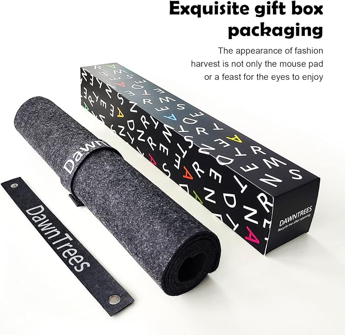 Large Felt Desk Mat39.4''x19.69'' Non-Slip Desk MatDesk Pad Protector for Keyboard ComputerDesk Accessories for Home and Office100x50CM Full Desk Mouse pad (Dark Grey)