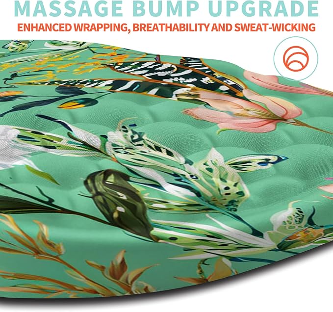 Ergonomic Mouse Pad Wrist Support with Memory Foam Massage Bulge Carpal Tunnel Pain Relief Mousepad Wrist Rest for Mouse(12x8 inch Pink Flowers)