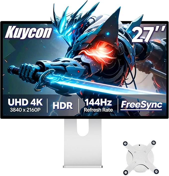 P27D 27 inch FHD (3840 x 2160) 4K 144HZ Gaming Monitor IPS Black Panel 1.07 Billion Colors 99% sRGB 5msHDR10G-Sync FreeSyncHDMIDPVESA178° Viewing Angle (Minimalist - with Stand)