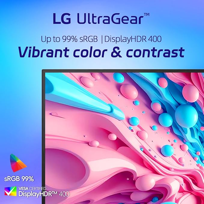LG Ultragear 27 QHD Gaming Monitor 1440p IPS Display 200Hz 1ms Response DisplayHDR 400 FreeSync Premium HDMI Displayport USB Type-C Tilt/Height/Swivel &amp Pivot Adjustment Stand