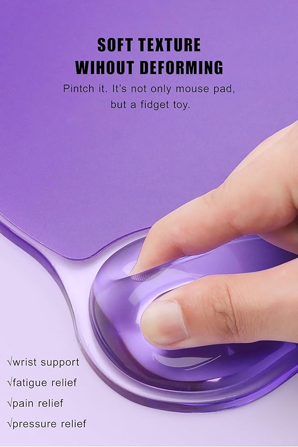 Mouse Pad with Wrist Rest Soft Cloud Gel Keyboard Mouse Pad Set with Hand Wrist Support Cute Non Slip Office Desk Accessories for Comfort/Pain Relief/Computer/Laptop (2Pc Clear Wave)