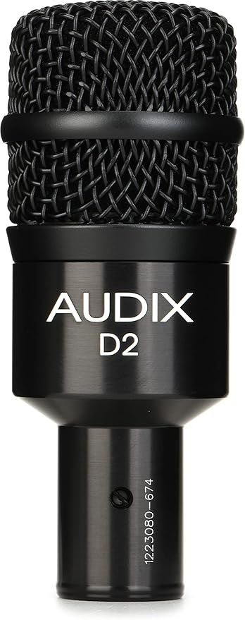 AUDIX D2 Hypercardioid Dynamic Instrument Microphone for Kick Drums Toms and Bass Instruments