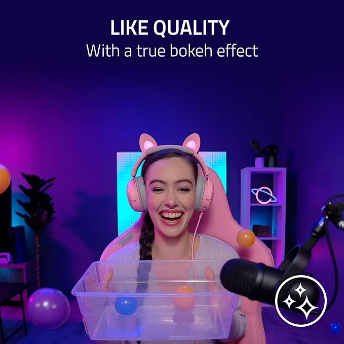 Razer Kiyo Pro Ultra 4K Webcam: Large Sensor - Auto Light Correction - Built-in Mic and Shutter - Pro Grade Content Creation Streaming Gaming Video Calls - Works with OBS Xsplit PC Zoom Teams