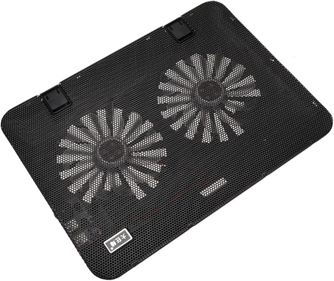 6-inch Adjustable Heat Dissipation Laptop Cooling Stand with Large Fan Notebook Computer Cooling Holder for Gaming and Office Use Black