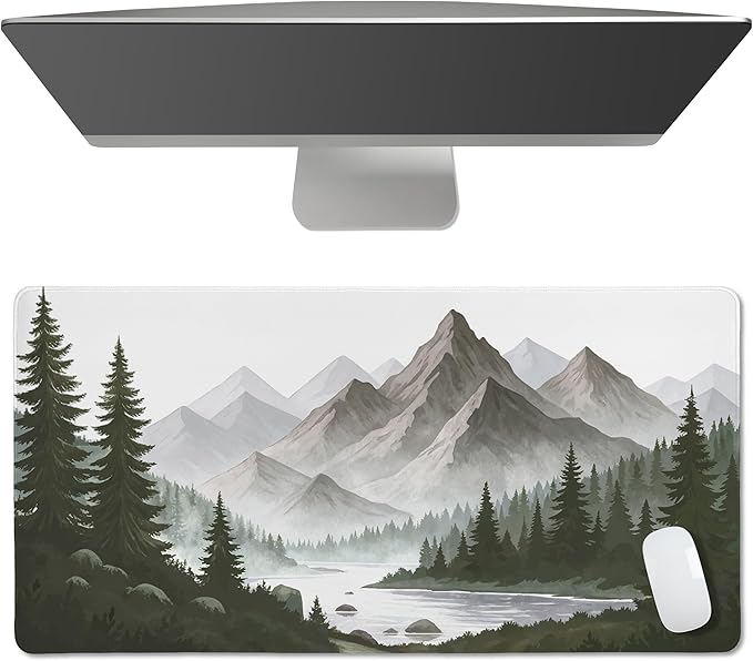 Sweet Jojo Designs Large Mouse Pad (Woodland Forest) Desk Mat for Keyboard and Mouse Pads Gaming Mousepad Office Desk Accessories for Women &amp Men (Hunter Green Nature Themed Watercolor Pine Tr