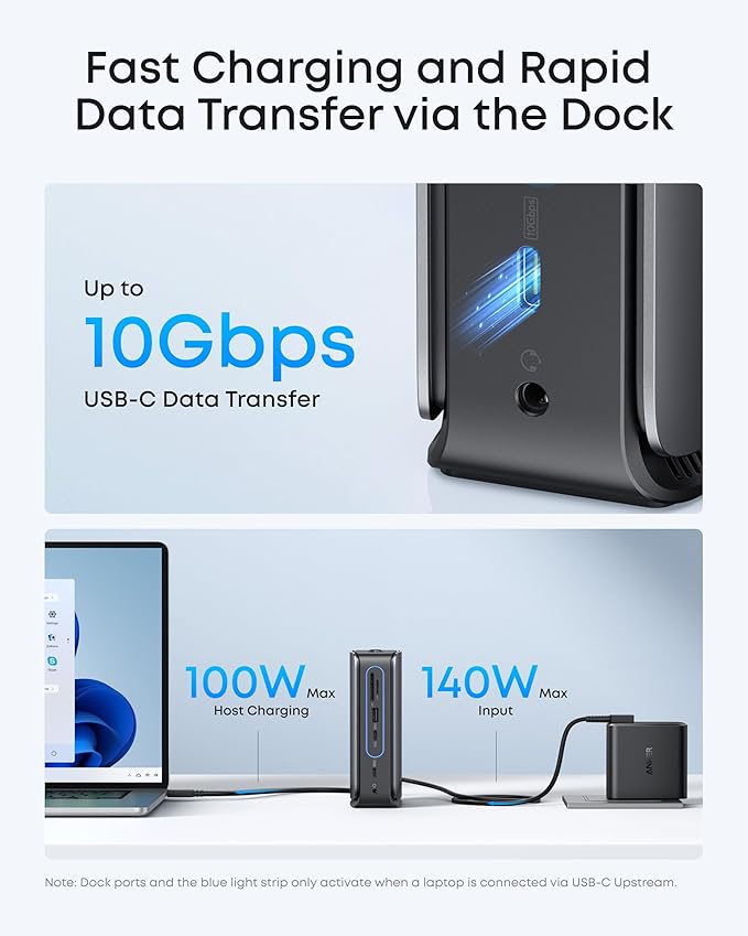 Anker Nano Laptop Docking Station with Detachable Hub 13-in-1 USB-C Triple Display Docking with 2 HDMI+1 DP 10 Gbps USB-C 3 USB-A Audio SD/TF Ethernet 100W Max PD for Dell Lenovo HP and More