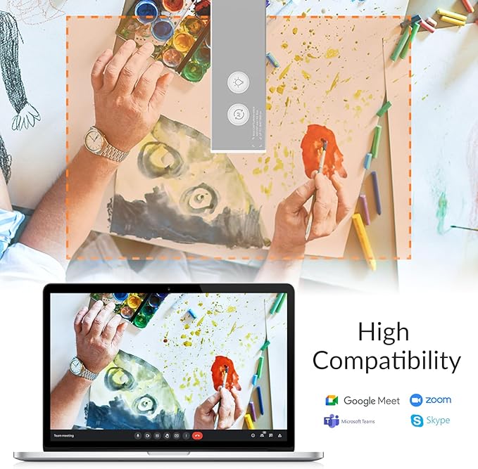 Ideao DC400 4K USB Document Camera Webcam &amp Scanner 3-in-1 13MP 4K/30fps 1080/60fps Autofocus Built-in Mic and LED lamp OCR Win Mac Chromebook Meetings Distance Learning &amp Teaching