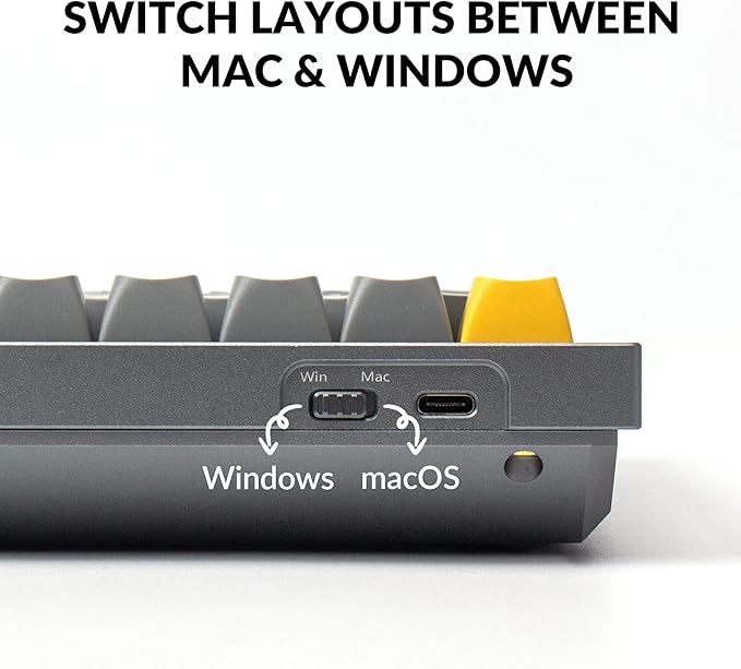 Keychron Q7 Wired Custom Mechanical Keyboard 70% Layout QMK/VIA Programmable Macro with Hot-swappable Gateron G Pro Red Switch Double Gasket Compatible with Mac Windows Linux (Gray - New)