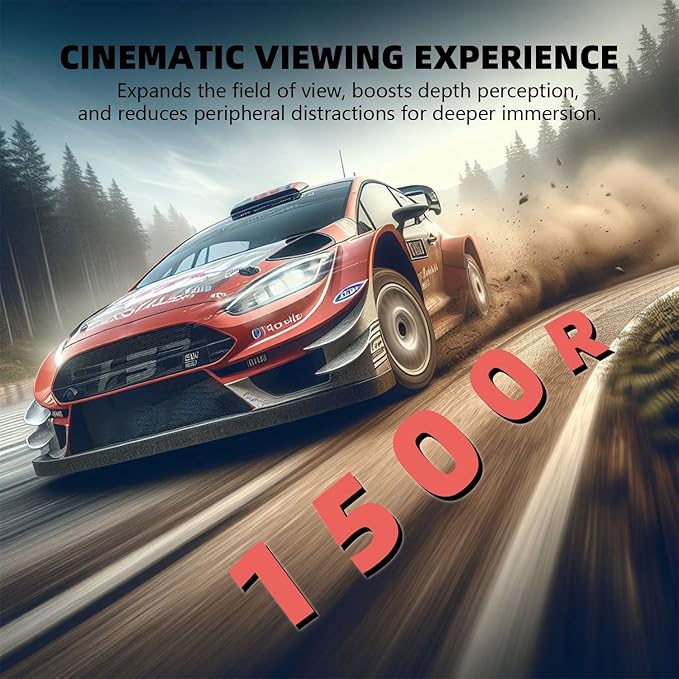 ZZA 32 Curved Gaming Monitor 4K UHD (3840 x 2160) VA Display 1500R Immersion 144Hz/160Hz Refresh Rate Advanced Computer Screen Supports AMD FreeSync Premium 120% sRGB Color GamutHDMI 2.1/DP1.4