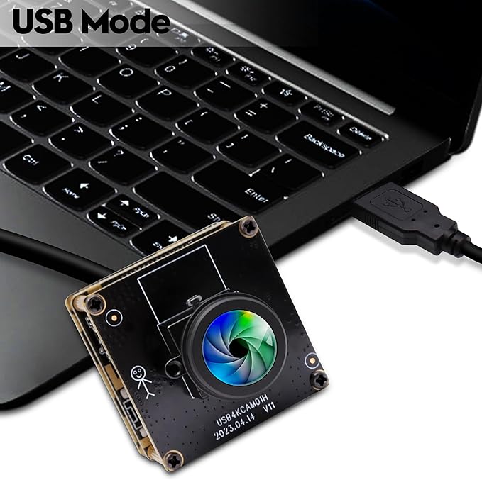 HDMI 4K Webcam - USB HDMI Simultaneous Output Streaming Camera - 2X Digital Zoom 180 Degree Fisheye Lens - PC Camera for Raspberry Pi Jetson Nano Laptop Online Teaching