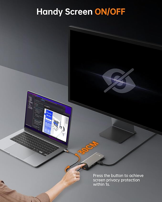 NOVOO USB C Docking Station Dual Monitor 15 in 1 Laptop Docking Station 3 Monitors with 2 HDMIVGAUSB C/A Ports 100W PD RJ45 SD/TF and Audio Multiport Adapter for MacBook/Dell/iPhone/HP/Lenovo