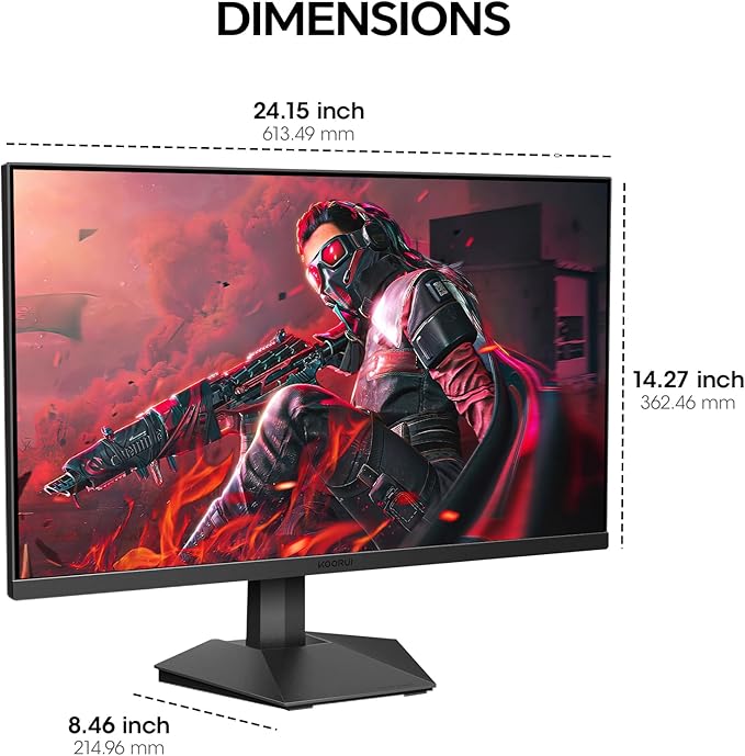 KOORUI 27 Inch Gaming Monitor 200Hz FHD (1920x1080) HDR400 1ms Fast IPS 90% DCI-P3 Adaptive-Sync HDMI 2.0 DP 1.4 VESA Mount Tilt Adjustable G2711P