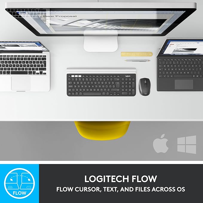 Logitech MX Anywhere 2S Bluetooth Edition Compact Wireless Mouse No USB Receiver - Use On Any Surface Hyper-Fast Scrolling Rechargeable Control Up to 3 Apple Mac and Windows Computers and Laptops