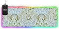 Gaming Mouse Pad Wireless Charging with 17 Led Light Modes with Premium Smooth Surface(Starry Sky Print35.4x15.7inWhite)