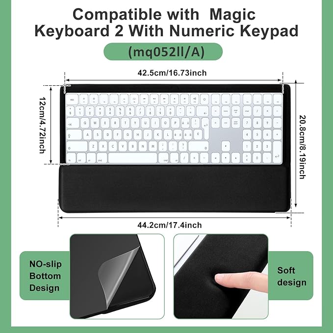 Weewooday Keyboard Wrist Rest for Pad Wrist Rest Stand Compatible with Wireless Keyboard with Numeric Keypad for Easy Typing(Compatible with Magic Keyboard 2 with Numeric Keypad MQ052LL/A)