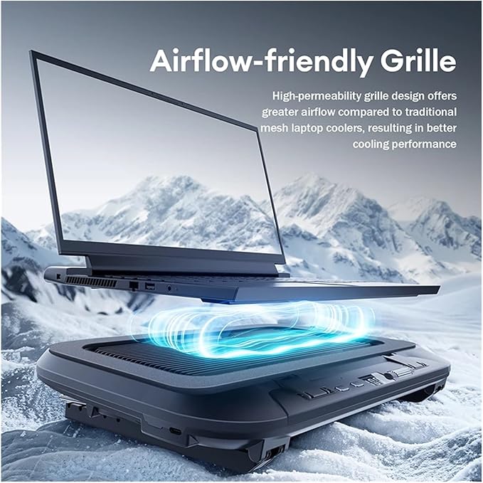 V21 14cm Dual Fans Laptop Cooler 14-17.3 Lighting Adjustable Foldable Laptop Cooler Pad Cooler Pad LED Light Fan