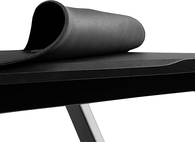 Flash Furniture Optis Gaming Desk and Blue Footrest Reclining Gaming Chair Set - Cup Holder/Headphone Hook/Removable Mouse Pad Top/Wire Management