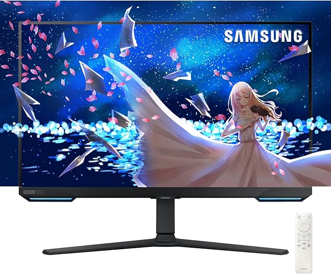 Samsung 28” Odyssey 4K UHD(3840x2160) Gaming Monitor | Smart TV | Game BAR | Built-in Speakers | HDR 400 144Hz 1ms | FreeSync Premium Pro Compatible and G-Sync | Wi-Fi 5 | Includes Remote Control