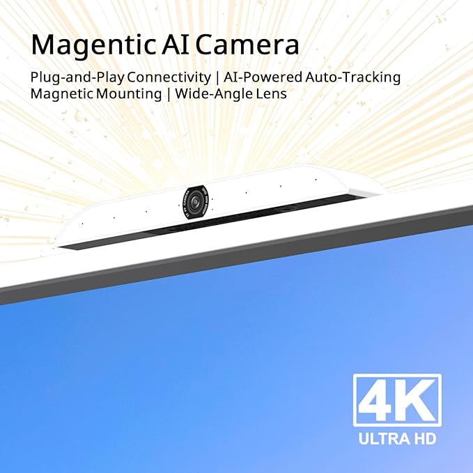 GTek All-in-One 4K AI Tracking Conference Camera with Microphone Array 8.3MP Ultra HD Webcam Auto Framing Wide-Angle 120° View Noise Reduction USB Plug &amp Play for Zoom/Teams/Classrooms