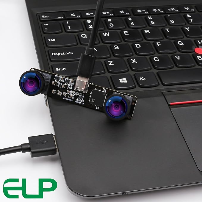 ELP 4MP Dual Lens USB Camera - Wide Angle 1080P 60fps Lightburn Mini UVC USB2.0 Laser Engraver Camera Module for Computer &amp Raspberry Pi