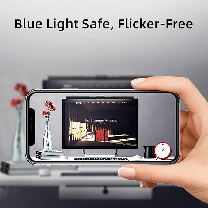 Thunderobot L1 Computer Monitor Lamp Ra95 Light for Eye Caring Asymmetric Light Source Ten-Level Dimming No Video Flicker Blue Light Safe E-Sports Desktop Reading Lamp