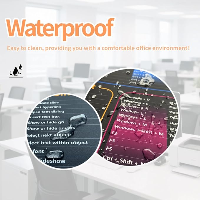 SHEEP&ampSHEEP Excel Cheat Sheet Desk Pad &amp Shortcuts Mouse Pad - XXL 35.4x15.7 Water-Resistant Surface with Anti-Slip Base Excel Pad for Office Gaming Design