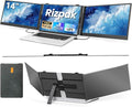 14 Triple Laptop Screen Extender FHD 1080P IPS Ultra-Thin Portable Monitor 2.2lbs Plug &amp Play USB-C/HDMI Travel Monitor for 13”-17” Laptops Compatible with Windows Mac Android Chrome