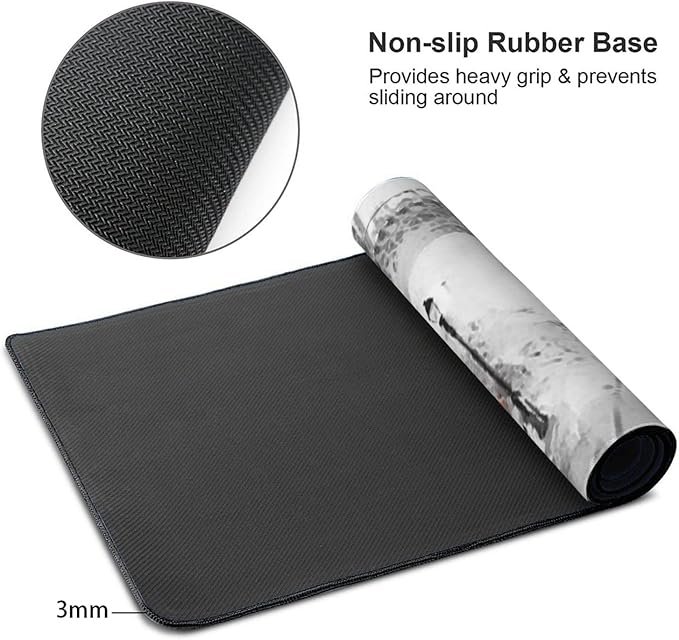 Paris Street Eiffel Large Mouse Pad Gaming Mousepad with Wrist Support Rubber Computer Keyboard Mat for Desk Laptop Non-Slip Full Deskmat Protector Waterproof Writing Pad Office Home 16x35.5 in