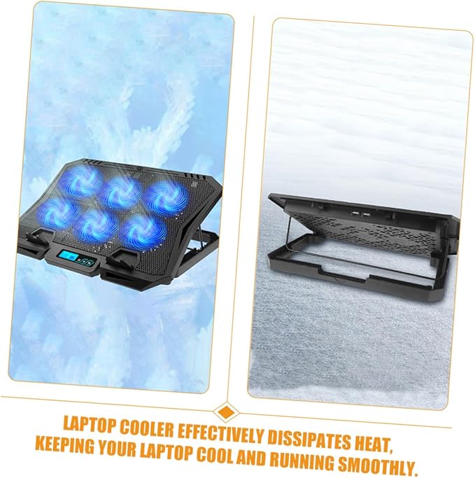 Gadpiparty Laptop Cooling Pad Stand 15.6-inch Quiet Base Laptop Cooler with Adjustable Speed Blue LED Fan for Gaming and Office Use