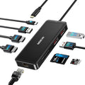MOKiN USB-C Hub 9-in-1 USBC Dock Dual 4K HDMI USB C to USB Adapter 1 Gbps Ethernet Hub 100W Power Delivery SD Card Reader for MacBook Pro XPS and More