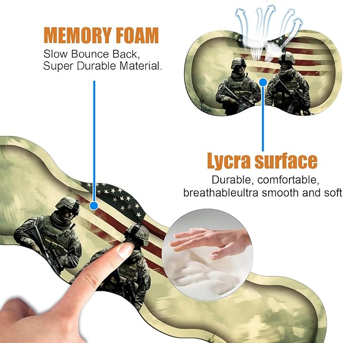 4 in 1 Ergonomic Keyboard Wrist Rest &amp Mouse Pad Wrist Rest Set Large Gaming Desk Mat 31.5x 11.8 with Non-Slip Base Memory Foam for Home Office Study Gaming American Military Army Troops Sold