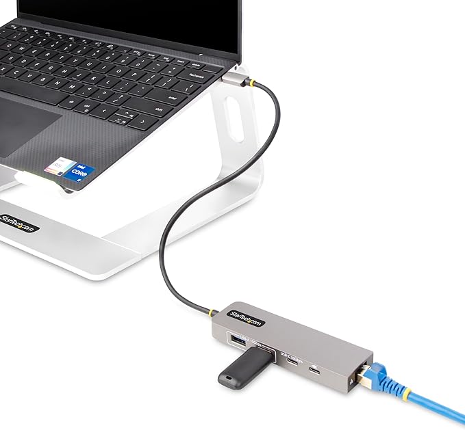 StarTech.com 3-Port USB-C Hub 2.5 Gbps Ethernet 100W PD Pass-Through Port USB 3.2 10Gbps 2X USB-A/1x USB-C Portable Hub