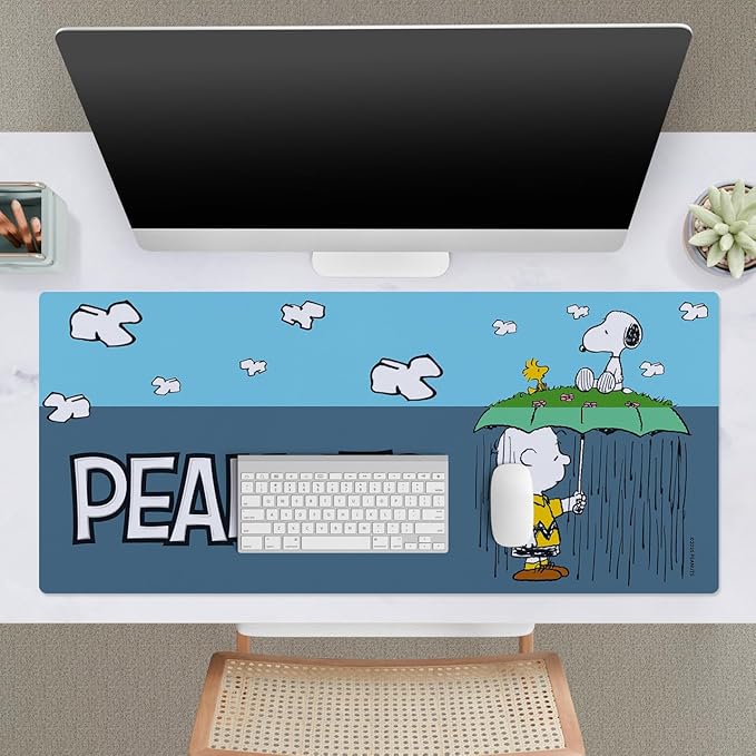Head Case Designs Officially Licensed Peanuts Charlie Snoopy Woodstock Graphics 37.4 x 15.75 x 0.16 inches (900 x 400 mm) - XL Gaming Office Desk PC Keyboard Mouse Mat Pad