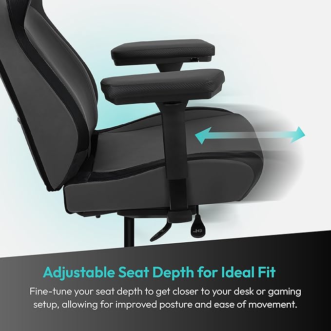 ThunderX3 CORE Smart Modern Gaming Chair Black – Ergonomic Office Chair Automatic Lumbar Support Synchronised Mechanism 3D Armrests Faux Leather for Users up to 125kg 155-190cm