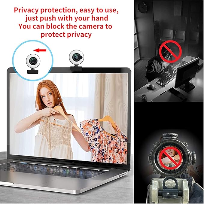 Web Camera Webcam 2K 4K 1080P HD with Microphone Web Cam Conference PC Autofocus USB Camera Laptop Desktop for Office Meeting Accessories for Gaming Video Calling Recording (Color : 2K AF)
