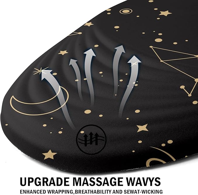 Ergonomic Mouse Pad with Wrist Rest SupportMousepad Relief Carpal Tunnel Pain Entire Memory Foam Mouse Pad with Non-Slip PU Base Wireless Mouse Pad Lovely Starry Sky