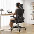 Office Chair Ergonomic Desk Chair 330LBS Capacity High Back Computer Chair for Long Hours Comfortable Rolling Swivel Executive Task Chair for Home Office with Flip-up Armrests Black