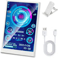 3.5 Inch IPS USB Mini Screen No Installation AIDA64 Pc Case Screen Computer Temp Monitor PC Temperature Display with Stand USB Cable Manual (1PcsWhite)