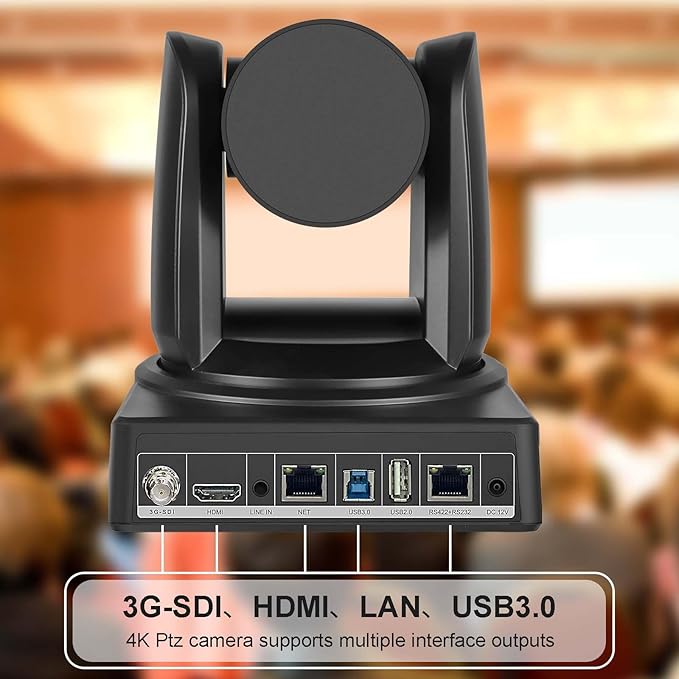 PTZ Camera 10X Optical Zoom Video with SDI Cameras HDMI Camera Support PTZ Control and IP Live Streaming Output for Conferencing Church