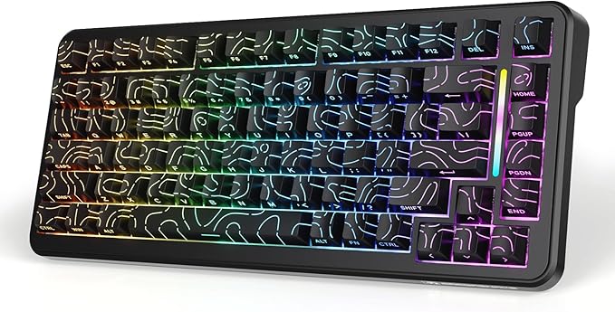 MAMBASNAKE M82 HE Rapid Trigger Mechanical Gaming Keyboard 75% Wired TKL with Adjustable ActuationHall Effect Magnetic Switch8KHz Polling RateRGB BacklitTop Mount for PC Mac Esport Gamer-Black