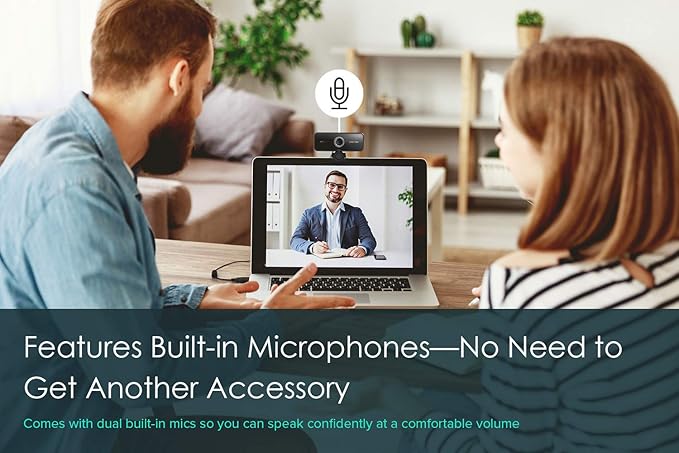 Creative Live! Cam Sync 1080p Full HD Wide-Angle USB Webcam with Dual Built-in Mic Privacy Lens Cap Universal Tripod Mount High-res Video Calling Recording and Streaming Camera for PC or Mac