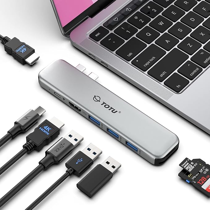 MacBook USB C Hub Multiport Adapter 8 in 2 MacBook Docking Station with Dual HDMI 92W Power Delivery 3 USB 3.0 Ports SD and TF Card Reader for MacBook Pro 2016-2021 MacBook Air 2018 or Later