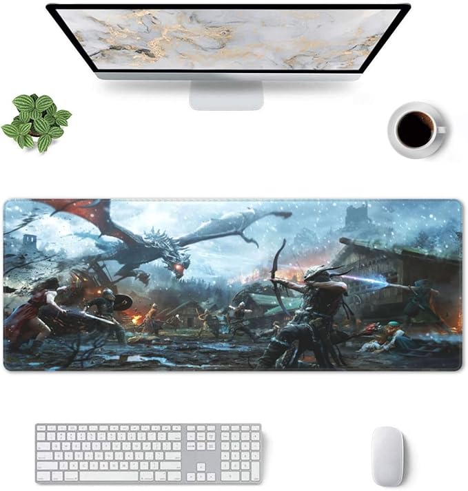 Generic Mouse Pad Non-Slip Rubber Base Mouse Pad Waterproof Desk Writing Mat for Office Home 12x31.5in Black3