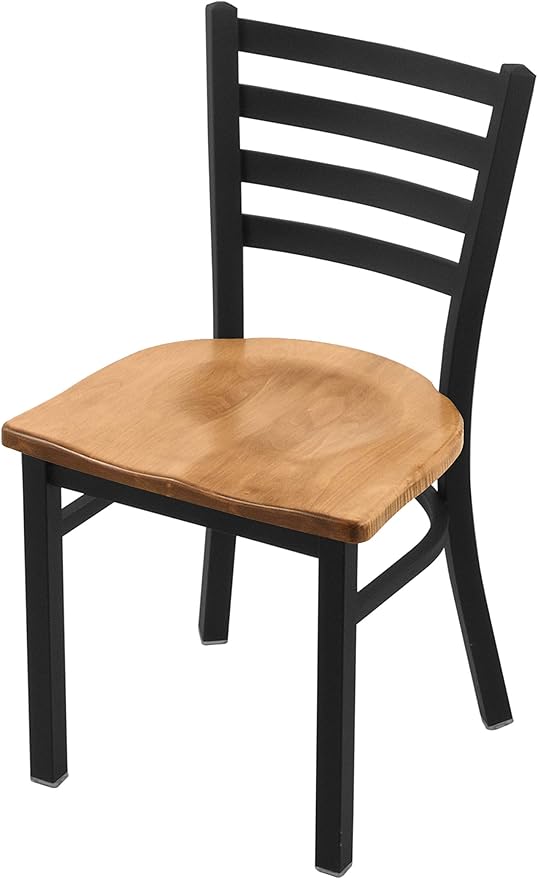 HBS 400 Jackie 18 Chair with Black Wrinkle Finish and Medium Maple Seat