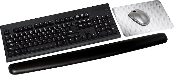 3M WR340LE Gel Thin Wrist Rest Extended Length Black Leatherette