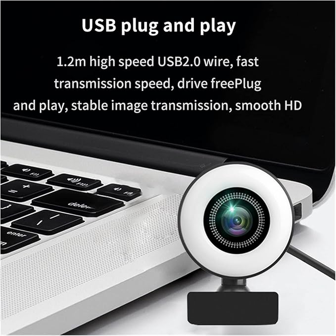 Web Camera Webcam 2K 4K 1080P HD with Microphone Web Cam Conference PC Autofocus USB Camera Laptop Desktop for Office Meeting Accessories for Gaming Video Calling Recording (Color : 1080P AF)