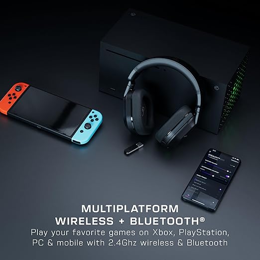 Turtle Beach Stealth 600 Wireless Multiplatform Amplified Gaming Headset for Xbox Series X|S Xbox One PC PS5 PS4 &amp Mobile – Bluetooth 80-Hr Battery Noise-Cancelling Mic – Black (Renewed)