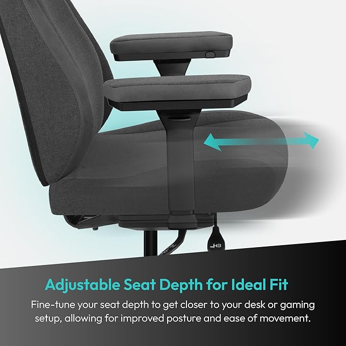 ThunderX3 CORE Smart LOFT Gaming Chair Dark Grey – Ergonomic Office Chair Automatic Lumbar Support Synchronised Mechanism 3D Armrests Fabric Cover for Users up to 125kg 155-190cm