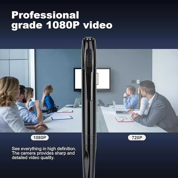 Pen Camera for Video Notes 1080P HD Mini Camera Pen 64GB Storage 150 Mins Battery USB Charge for Lecture &amp Meeting Productivity