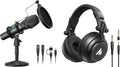 MAONO HD300T USB/XLR Podcast Microphone and MH601 Pro Studio Monitor Headphones